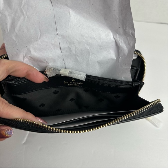Kate Spade NWT Leila Pebble Leather Large Continental Wallet Black - Picture 8 of 16
